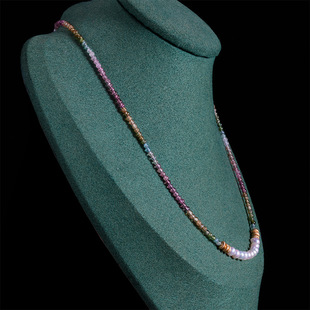 Natural Candy Color Tourmaline Freshwater Pearl 925 Sterling Silver Gold-plated Accessories Women's Fashionable All-match Guofeng Necklace