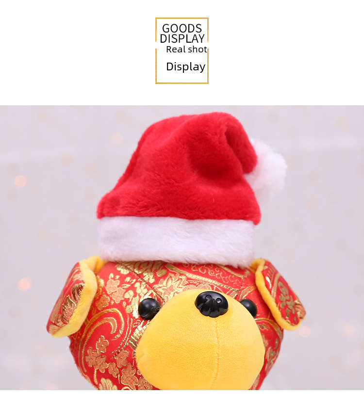 Howe Bei nouvelles décorations de Noël chapeau de Noël pour animaux de compagnie chapeau de chien chapeau en peluche rouge chapeau pour animaux de compagnie vêtements_voghion.com