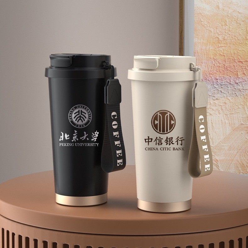 商務禮品水杯印刻字LOGO 316不鏽鋼保溫杯高檔陶瓷咖啡杯子保冷杯