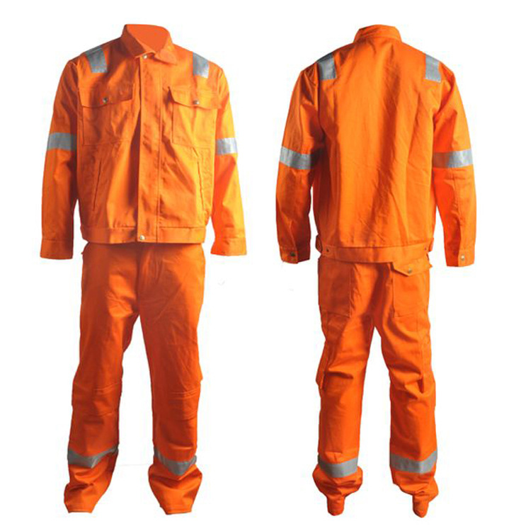 橘色工装制服 防静电分体阻燃工作服男 工厂服劳保服套装生产厂家