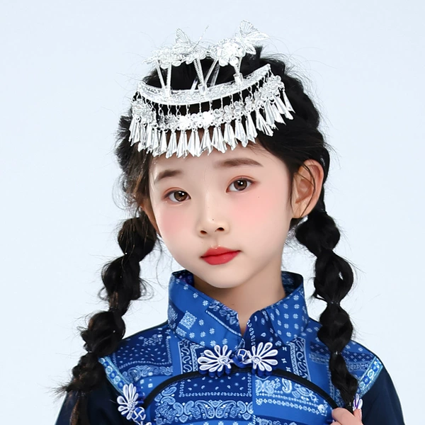 Miao silver butterfly headdress
