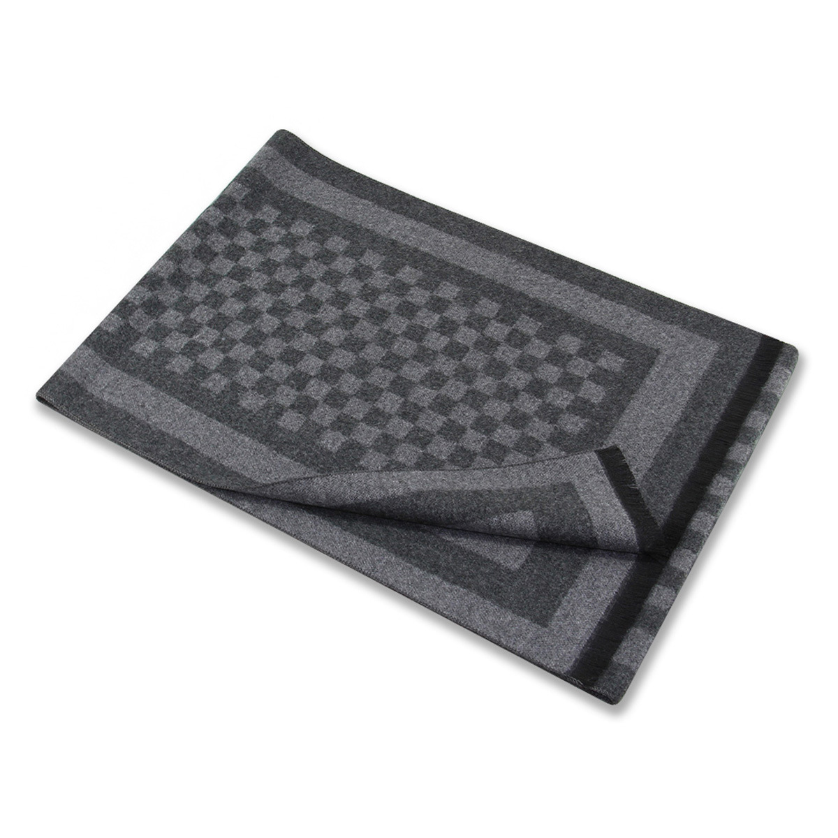 Sciarpa a quadri unisex Sciarpa calda invernale in misto lana da uomo_voghion.com