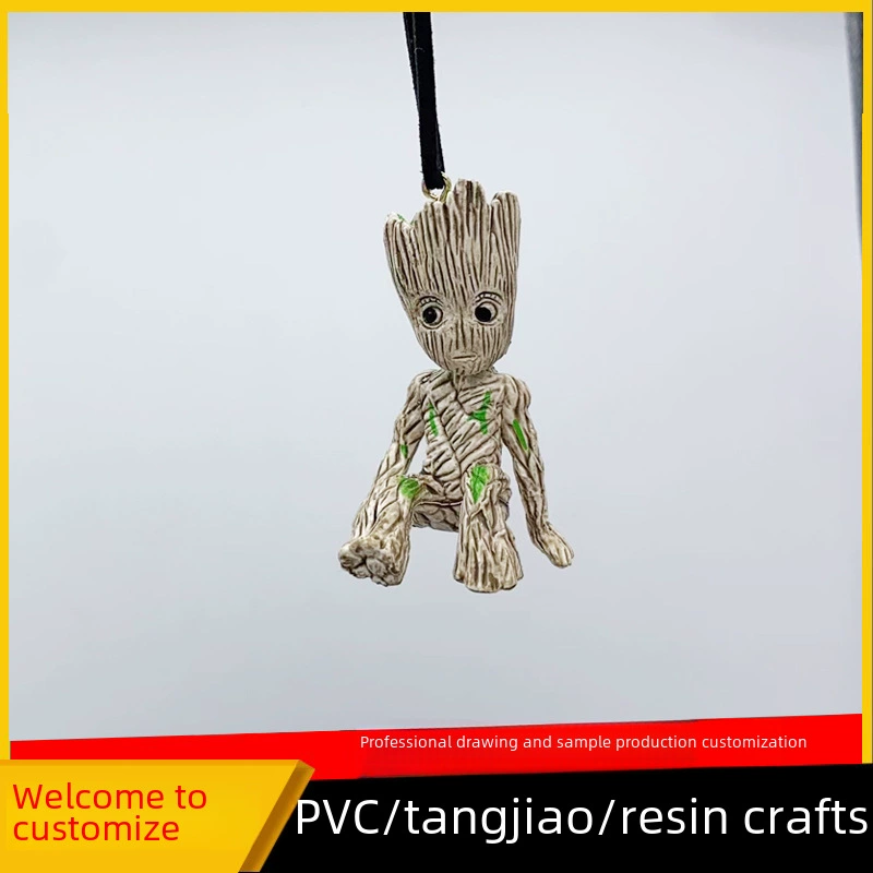 Подвесной автомобильный талисман Грут маленький древо-людей, PVC/смола, 4 × 5 см, 15 г, упаковка в мешке OPP