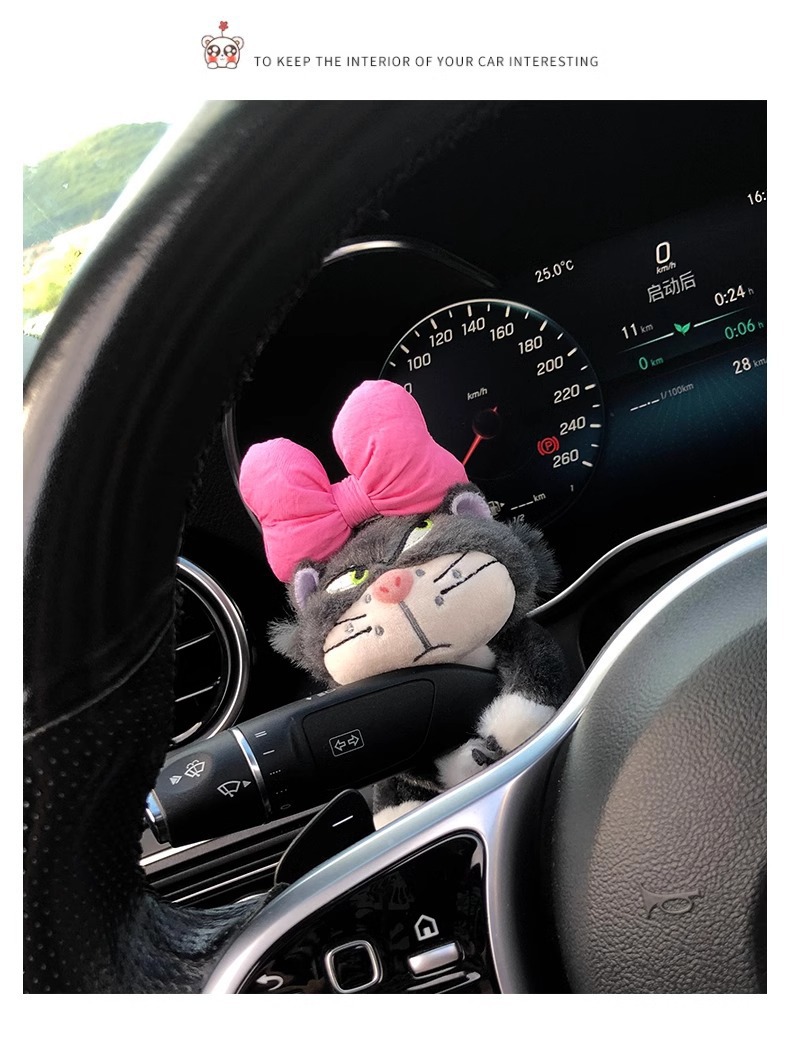 Car Steering Wheel Gaiter Decorative Doll Doll Lucifer Central Control Wiper Ornaments Cute Plush Car Interior