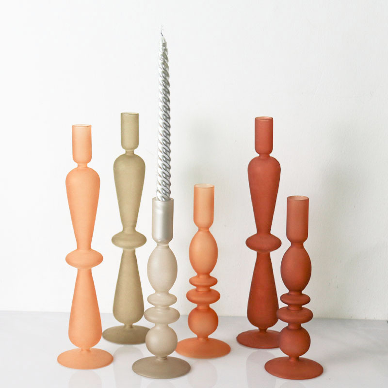 Retro candelabro de cristal creativo candelabro de vidrio decoración del hogar francés europeo Retro Decoración con velas cena banquete