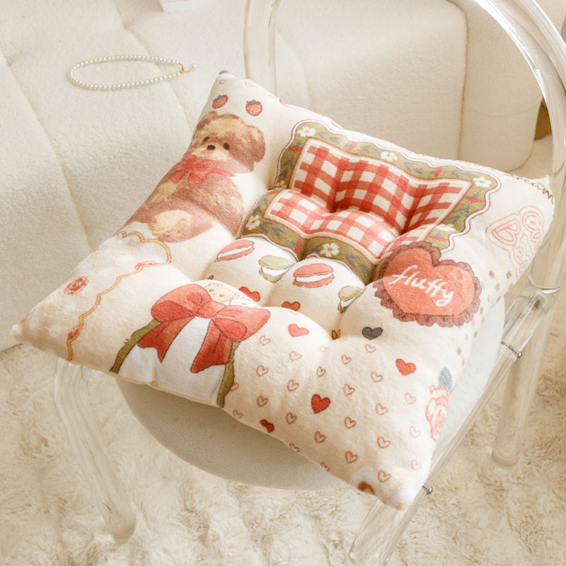 Warm plush-bowknot strawberry bear