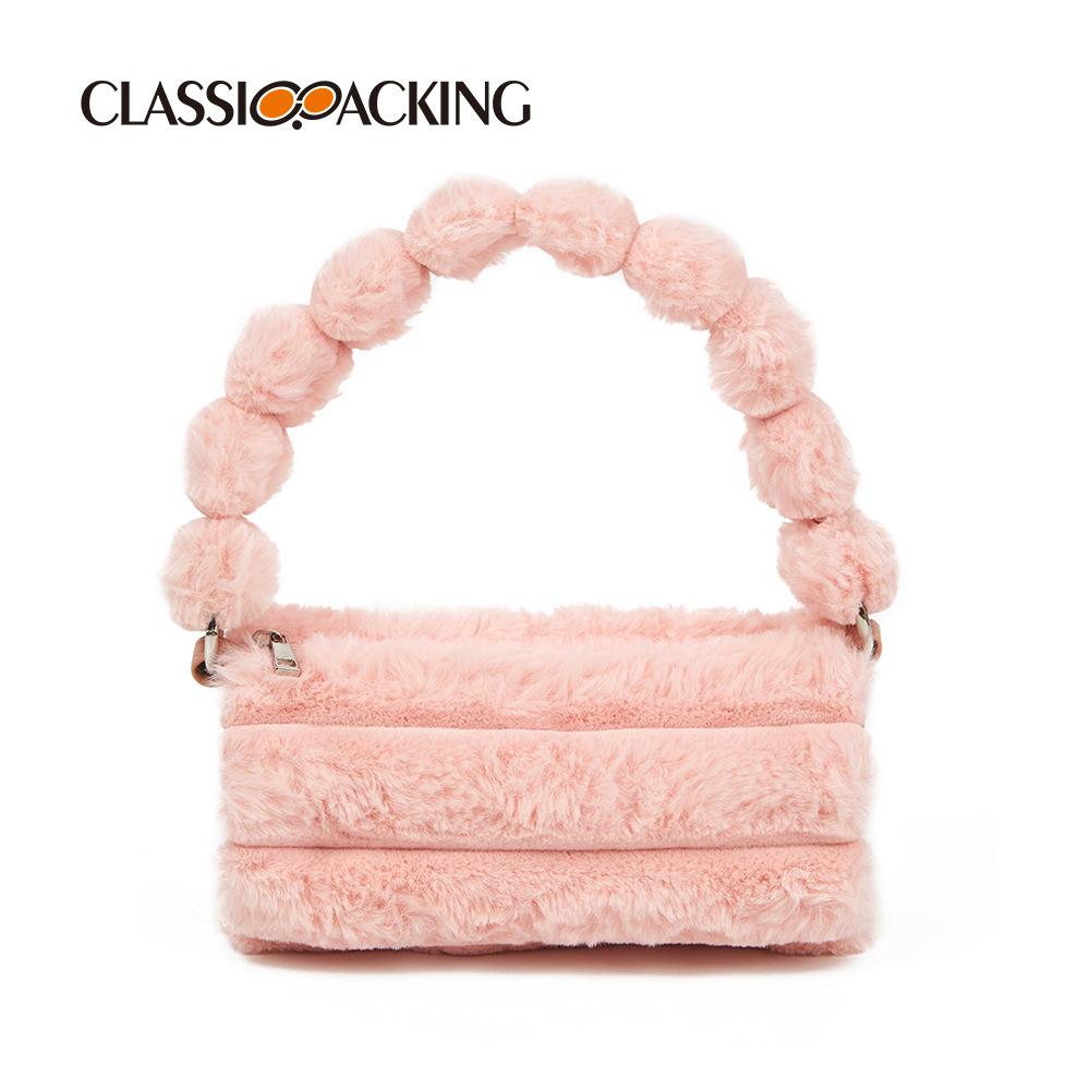 Color del caramelo del otoño y el invierno de La felpa del bolso de moda todo fósforo nicho diseño cilindro bolsa ins estilo Chanel bolso de las mujeres