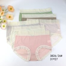 3826/26锦纶冰丝三角内裤尾货高腰31*27cm舒适透气尾单批发女裤头