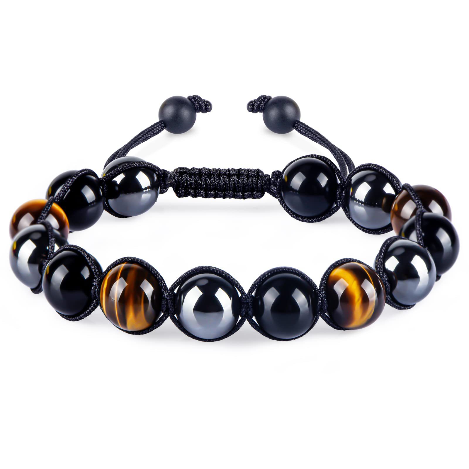 7A10mm Single Layer Tiger's Eye 7A Black Onyx Iron Stone