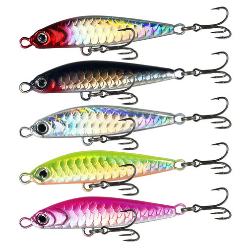 Wholesale long cast iron plate lead fish fish scales floating lead fish multi-color multi-gram heavy sea fishing boat fishing bait mackerel knife bait