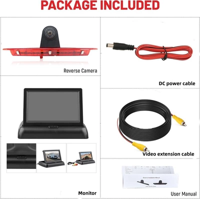 Used for Ford Transit, Vehicle camera - 5-inch-foldable-display-high-position-reversing-camera