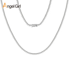 三爪テニスネックレス2mm 3mm 4mmヒップホップ銅にジルコンを入れた軽い豪華なアマゾン欧米の人気ファッション工場のバッチ