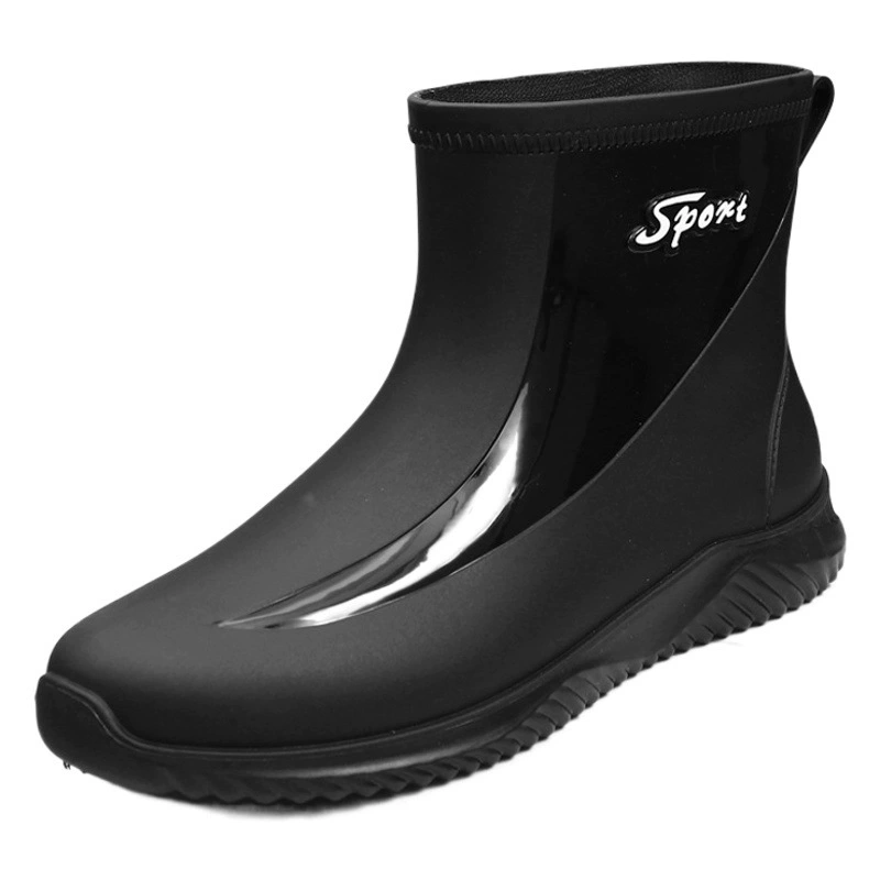 Веревка Водонепроницаемая обувь от дождя для рта Мужская Водная обувь Резиновая обувь Резиновые сапоги Средняя и короткая трубка Full Bull Slip Водонепроницаемая и маслостойкая обувь шеф-повара