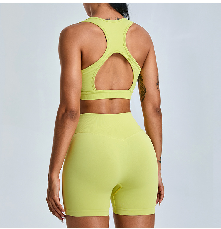 Traje deportivo trasero hermoso hueco sexy femenino de dopamina nuevo transfronterizo traje de yoga de fitness para correr femenino