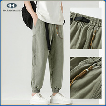 裤子男款秋时尚牛仔裤春秋款宽松美式街头束脚长裤耐磨潮牌休闲裤