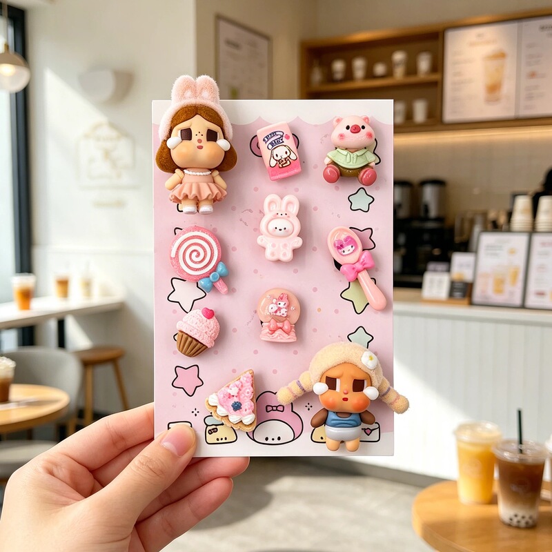Macaron pink cartoon crying baby dessert resin shoe charms, cute bunny and star accessories, detachable shoe decorations for clogs Macaron pink cartoon crying baby dessert resin shoe charms, cute bunny and star accessories, detachable shoe decorations for clogs