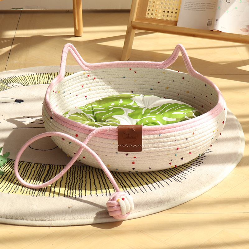 컬러풀한 폼폼 - 핑크색 장난감 공 + 녹색 화장솜