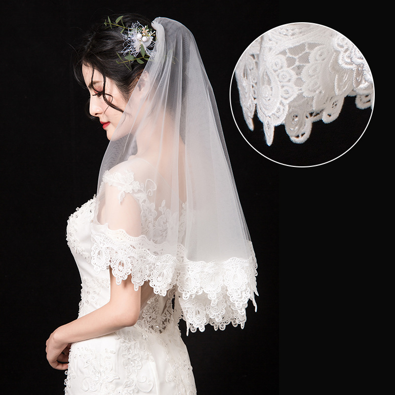 Headdress bride Wedding dress senior marry Lace Pearl have cash less than that is registered in the accounts prop photograph Simplicity marry Hijab Ultra cents