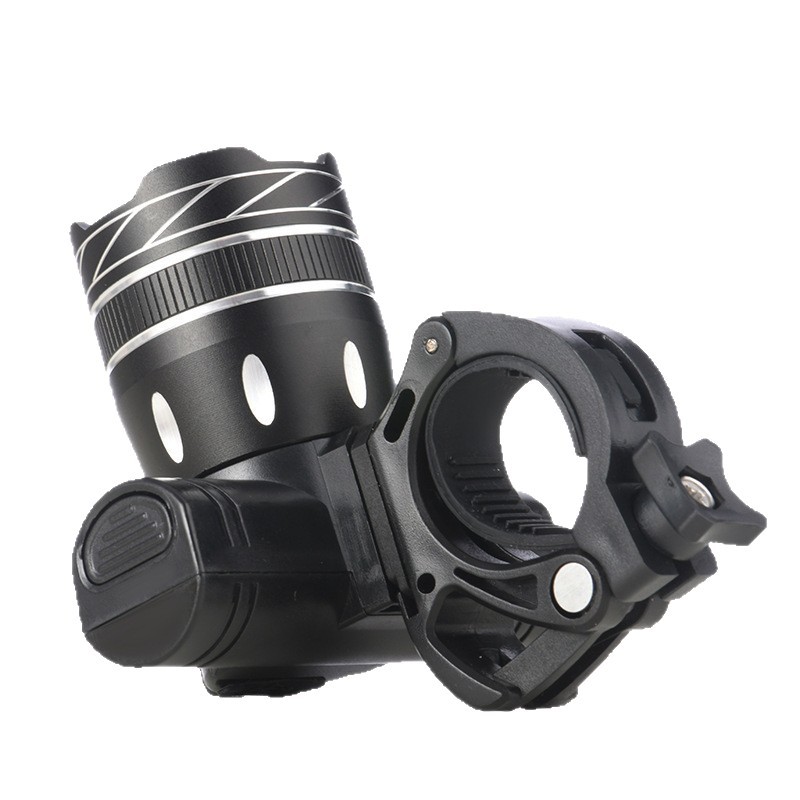 Luz de aluminio para bicicletas transfronterizas, base de carga USB, batería giratoria de 360 grados, luz de viaje de zoom desmontable