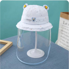 Baby Hat Velcro Removable Mesh Protective Droplet Face Cover Children's Fisherman Hat Isolation and Anti-epidemic Summer