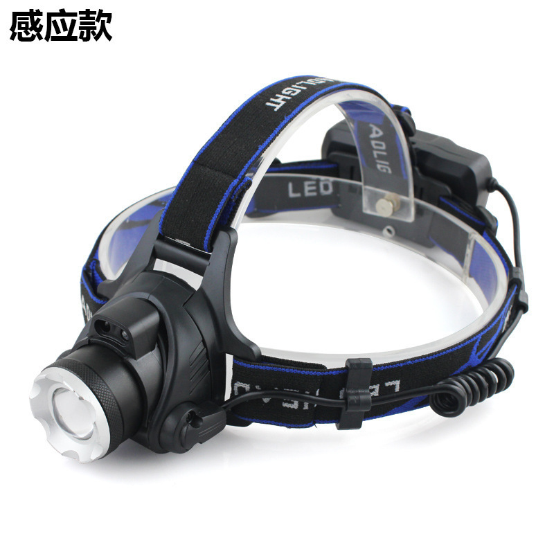 跨境批发供应LED强光照明头灯T6充电变焦头灯铝合金V9自行车灯