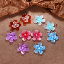 跨境森系超仙进口永生花氛围感假风滴胶耳钉气质显白耳饰女神耳钉