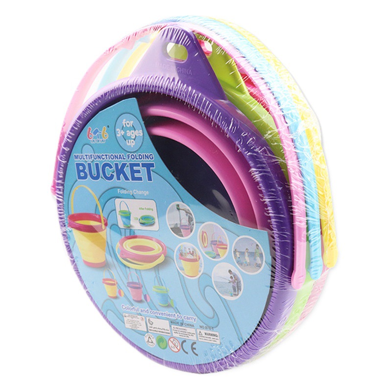 Cubo plegable retráctil flexible pegamento portátil 2.5L Cubo de playa Cubo de nieve Playa cubo redondo plegable al aire libre