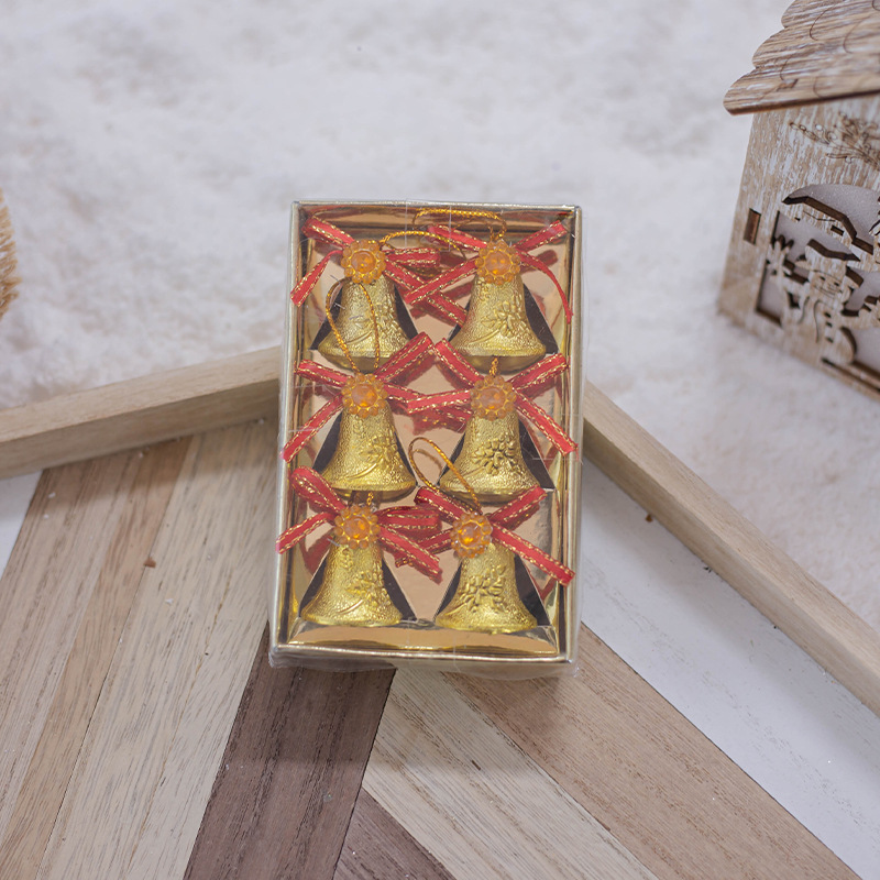 Decoraciones de Navidad personalizadas campanas de plástico Navidad decoración creativa colgante dorado galvanizado