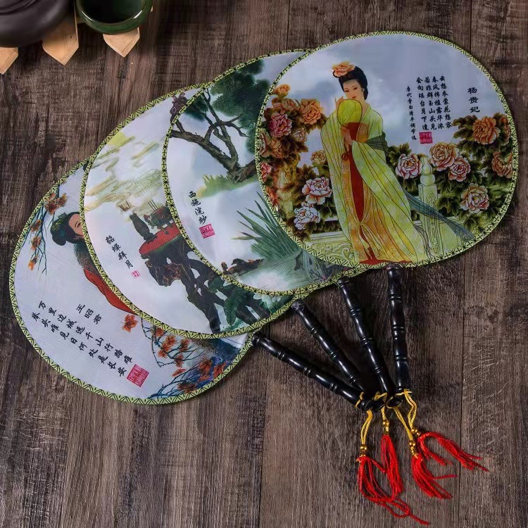 Summer ancient palace fan art round fan gift craft fan ancient fan singing opera props two yuan wholesale