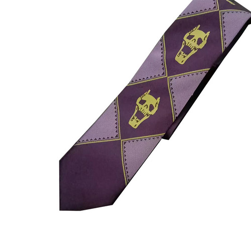 Anime JOJO tie Kira Yoshikage's Bizarre Adventure skull black purple green men's hand tie