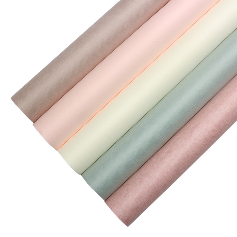 Huaxi color sólido rollo de papel Kraft flor tienda ramo floral material regalo decoración fábrica al por mayor de papel de embalaje de la flor