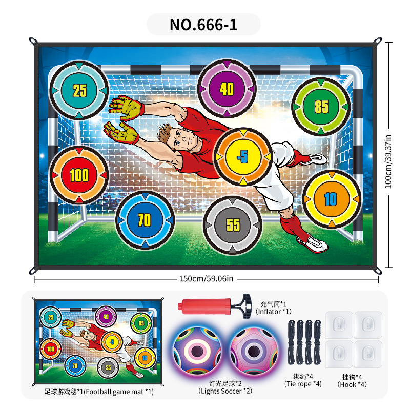 666 - 1a 1 metro * 150 almohadillas de fútbol de doble pelota con iluminación 0.63kg