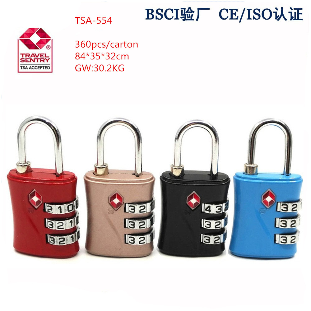 Outside Customs Lock TSA Bag Password Hanging Zinc Alloy 3 -digit mechanical password lock available color 3