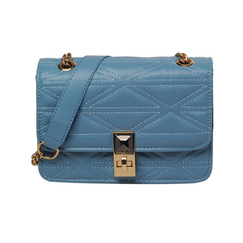 Foreign trade popular texture women's bag  new trendy shoulder crossbody small square bag chain fashion rhombus armpit bag