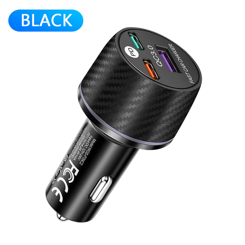 国境を越えた新しい 88.5W 車用携帯電話充電器 PD30W 超高速充電 USB デュアルポート出力、同時に高速充電|undefined