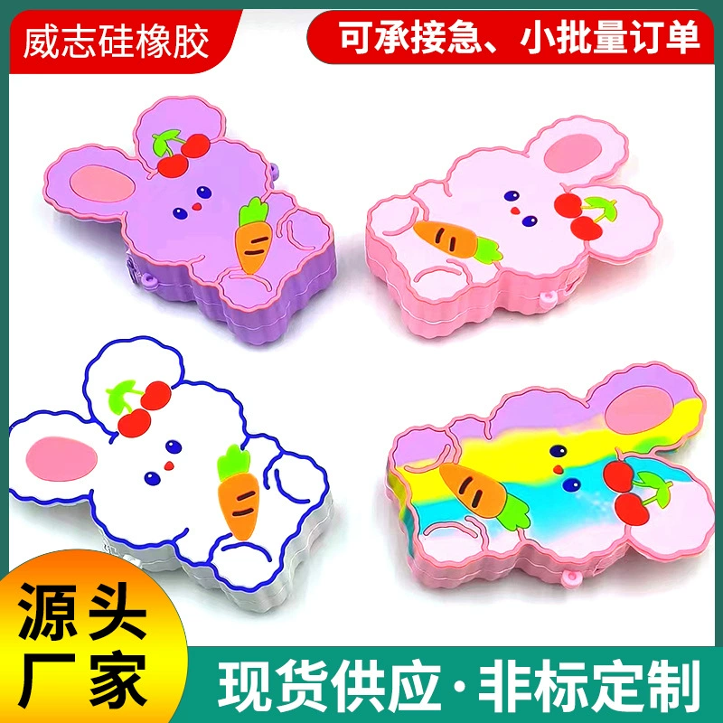 Хит продаж, трансграничный новый силиконовый кошелек для монет с белым кроликом, милый, креативный и модный детский силиконовый мешок для хранения через плечо