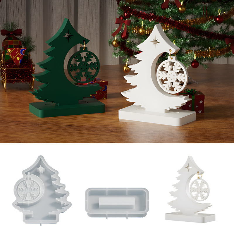 DIY 接着剤モールドクリスマスクリスマスツリースノーフレーク吊り下げ装飾品アロマセラピー石膏シリコーンモールド|undefined
