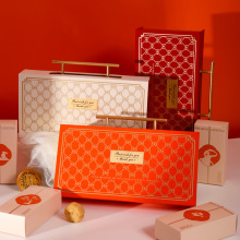 2025中秋月饼礼盒包装盒8粒欧式金属手提丝绒冰皮流心空盒子定 制