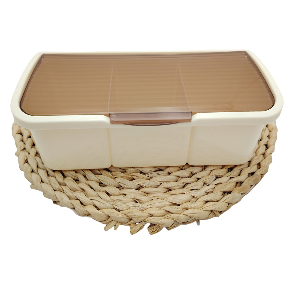 L2412 8318 Caja de condimentos de tres compartimentos Caja de condimentos de cocina Tarro de condimentos Combinación de MSG Tanque de sal Tienda de 3 yuanes