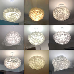 Cozy & Romantic Nordic Feather Chandelier for Bedroom, Creative Instagram-Worthy Feather Lighting for Living Room and Girls' Rooms