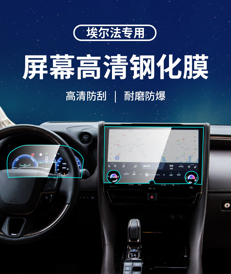 Suitable for 24 Models of Alfa Screen Tempered Film, Navigation Instrument Interior Protective Film, Car Modification Supplies Wholesale