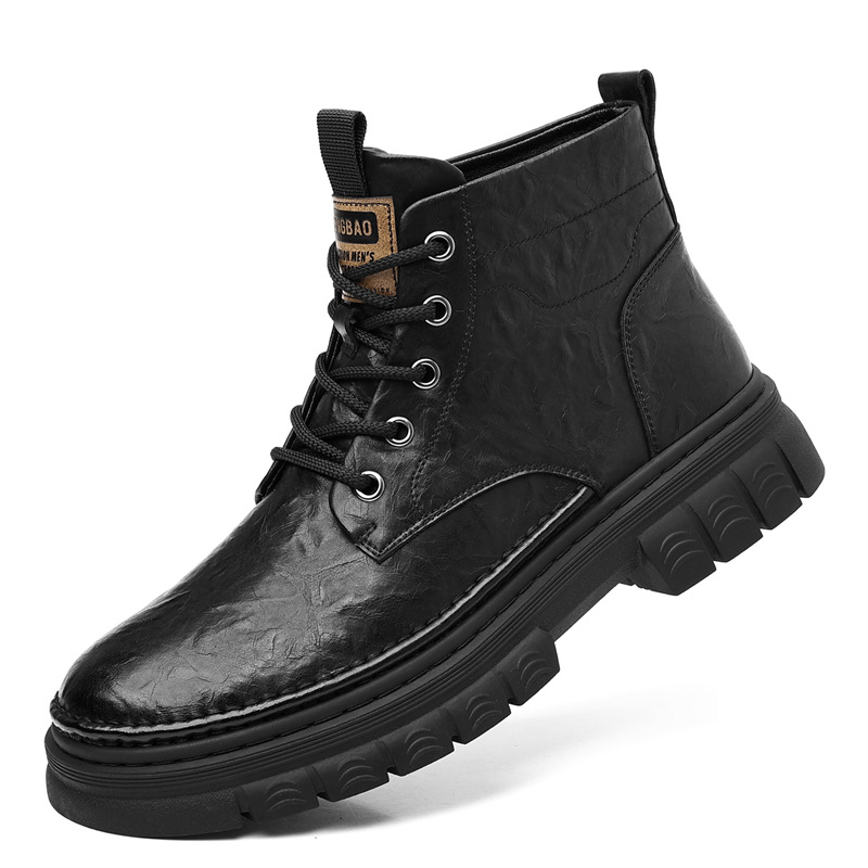 Modische, warme und dicke High-Top-Sneaker aus Baumwolle mit Fleecefutter für Herbst und Winter – Martin Herren-Kurzstiefel_voghion.com