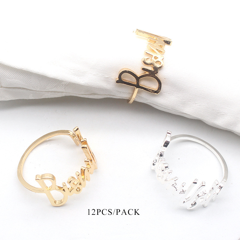 Colgante Chapado en aleación decorativa carta servilleta anillo occidental restaurante servilleta hebilla hotel boda AliExpress Venta caliente