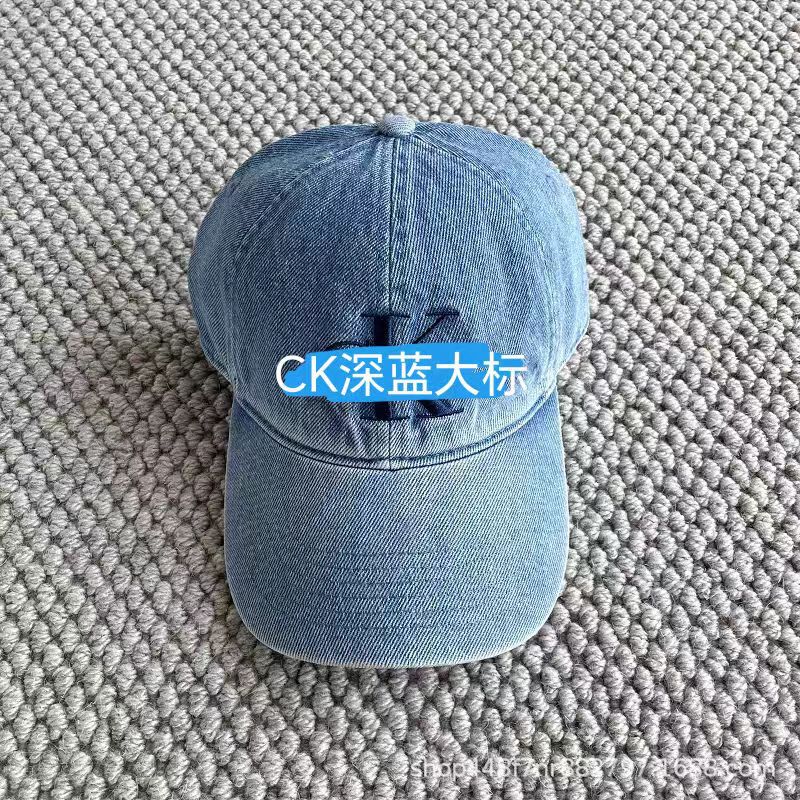 CK帽子刺绣字母棒球帽女同款百搭牛仔帽鸭舌帽加宽显脸小夏季遮阳|undefined