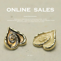 【Yi Sen】 Love Point Oil Metal Button Small Perfume Elegant Wind Clothing Buttons Coat Fur Coat Suit Buttons 