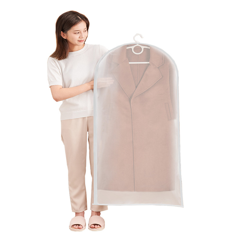 Cubierta de polvo de ropa, bolso colgante, ropa larga para el hogar, abrigo, traje, chaqueta, bolso de almacenamiento transparente