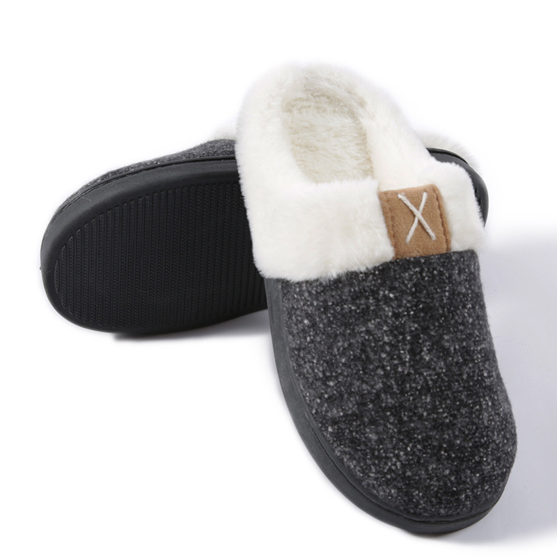 Cross-Border Popular Cotton Slippers for Women, Winter Amazon Warm and Comfortable Memory Foam Home Slippers Wholesale, Thickened