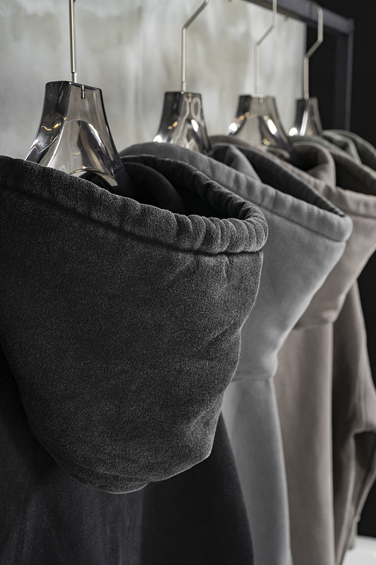 Felpa con cappuccio e cerniera in tinta unita lavata retrò invernale da uomo, abbigliamento da strada, da uomo, ampia, da strada_voghion.com