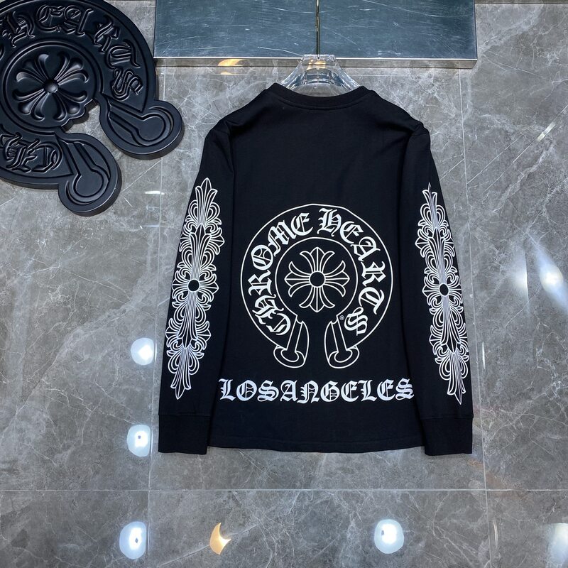 High-Quality Ch Crocodile Japanese Store-Exclusive, Classic Cross-Horseshoe Pattern Long-Sleeve T-Shirt High-Quality Ch Crocodile Japanese Store-Exclusive, Classic Cross-Horseshoe Pattern Long-Sleeve T-Shirt