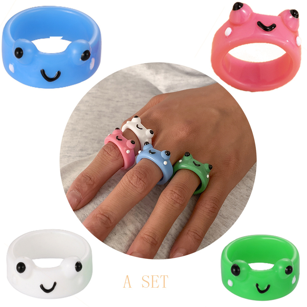 New Creative Simple Korean Cute Cartoon Frog Ring Women's Tail Ring display picture 2